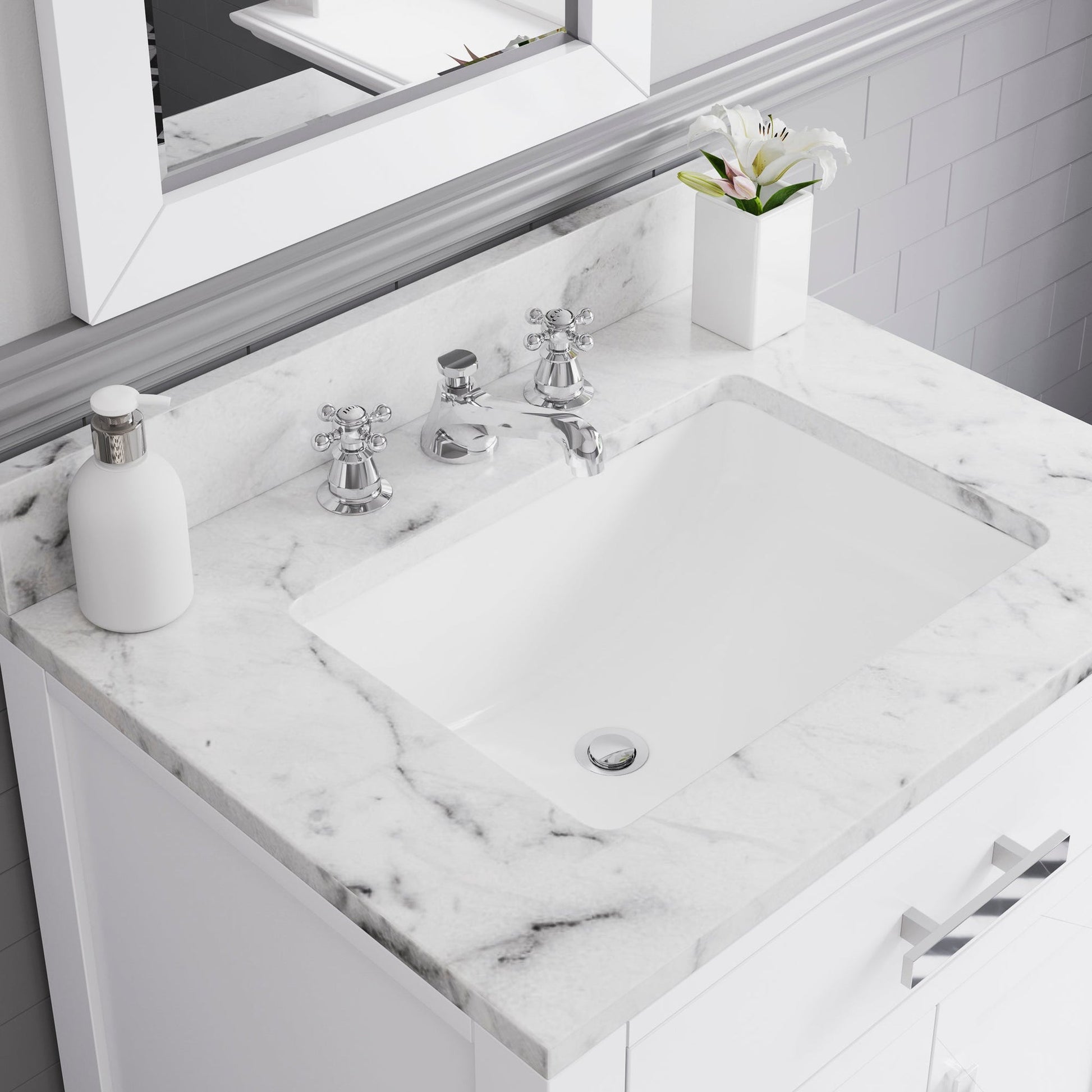 Water Creation Madison 30" Pure White Single Sink Bathroom Vanity With Faucet