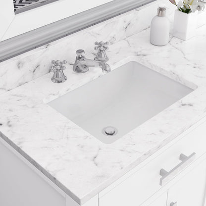 Water Creation Madison 72" Pure White Double Sink Bathroom Vanity With 2 Matching Framed Mirrors And Faucets