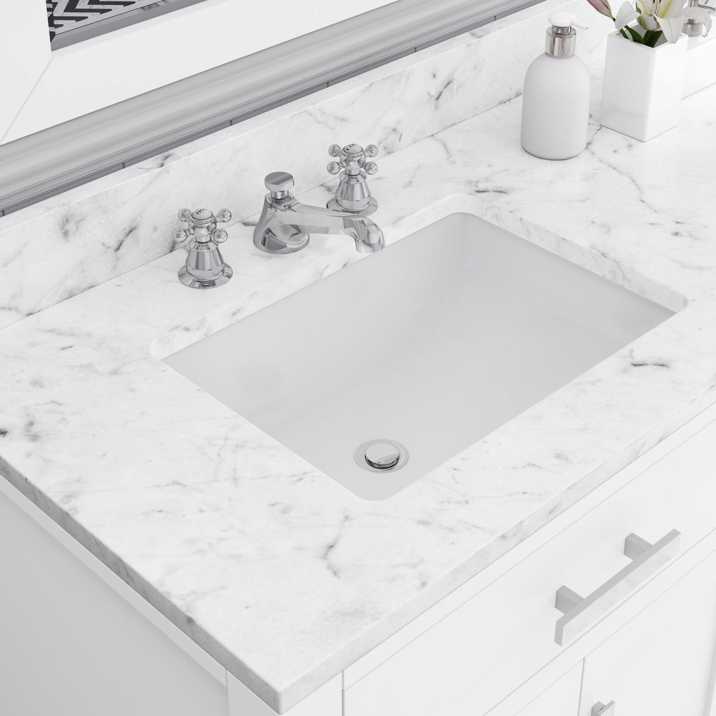 Water Creation Madison 72" Pure White Double Sink Bathroom Vanity With Faucet