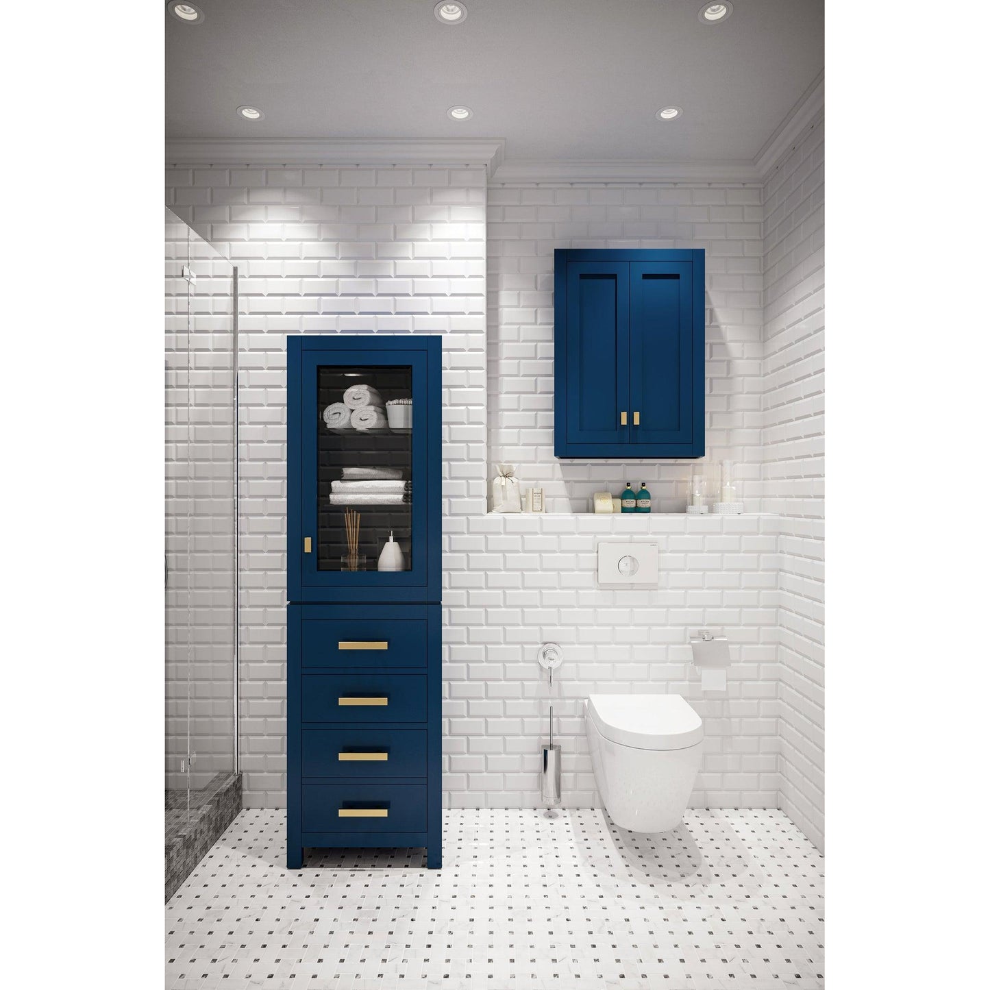 Water Creation Madison Wall Cabinet In Monarch Blue