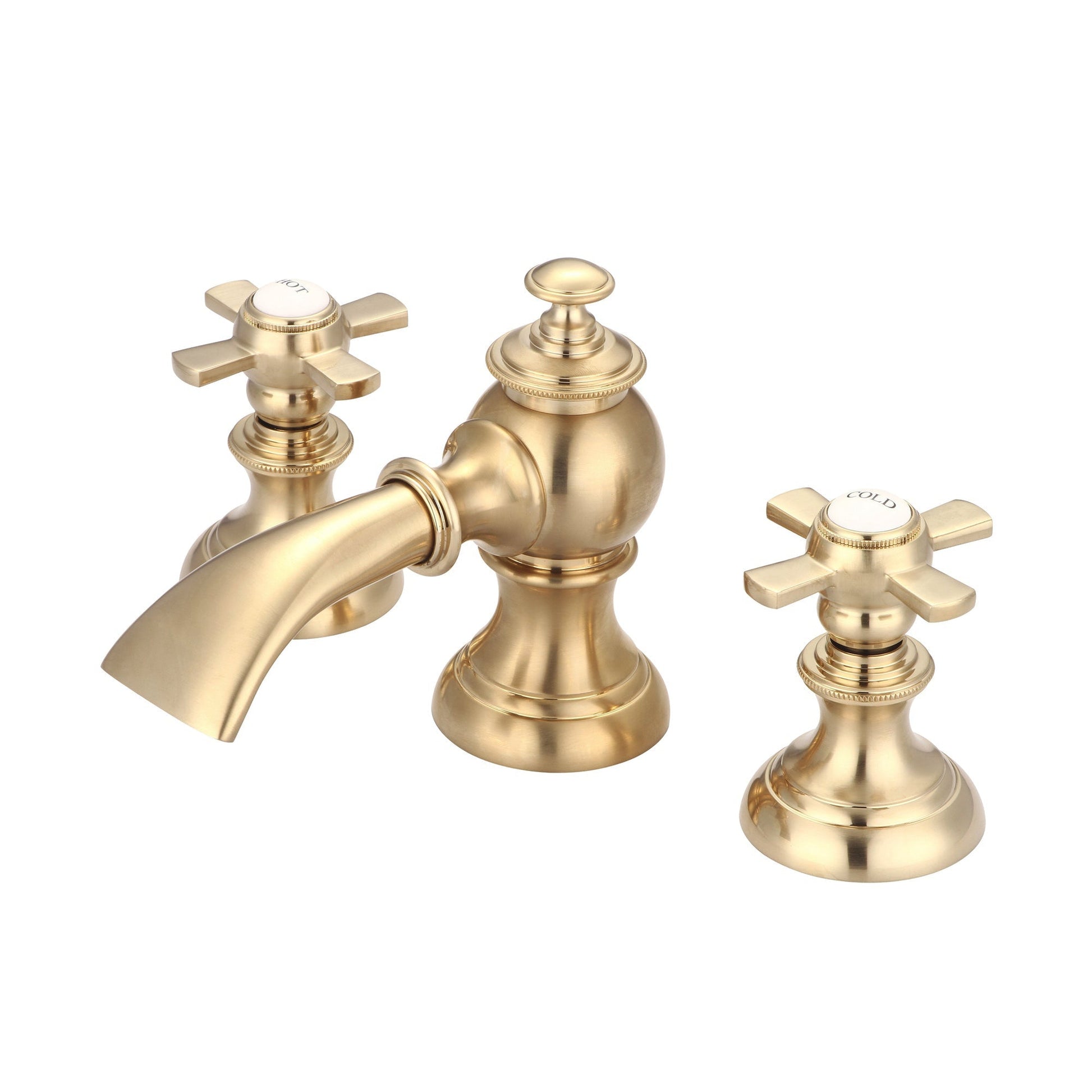 Water Creation Modern Classic Widespread Lavatory F2-0013 8" Ivory Solid Brass Faucet With Pop-Up Drain