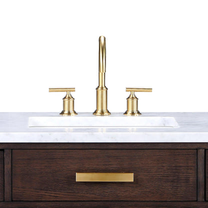 Water Creation Modern Gooseneck Spout Widespread Faucet F2-0014 Satin Gold Solid Brass Faucet