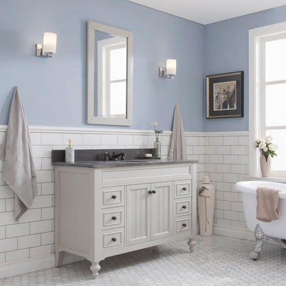 Water Creation Potenza 48" Bathroom Vanity in Earl Grey Finish with Blue Limestone Top with Faucet
