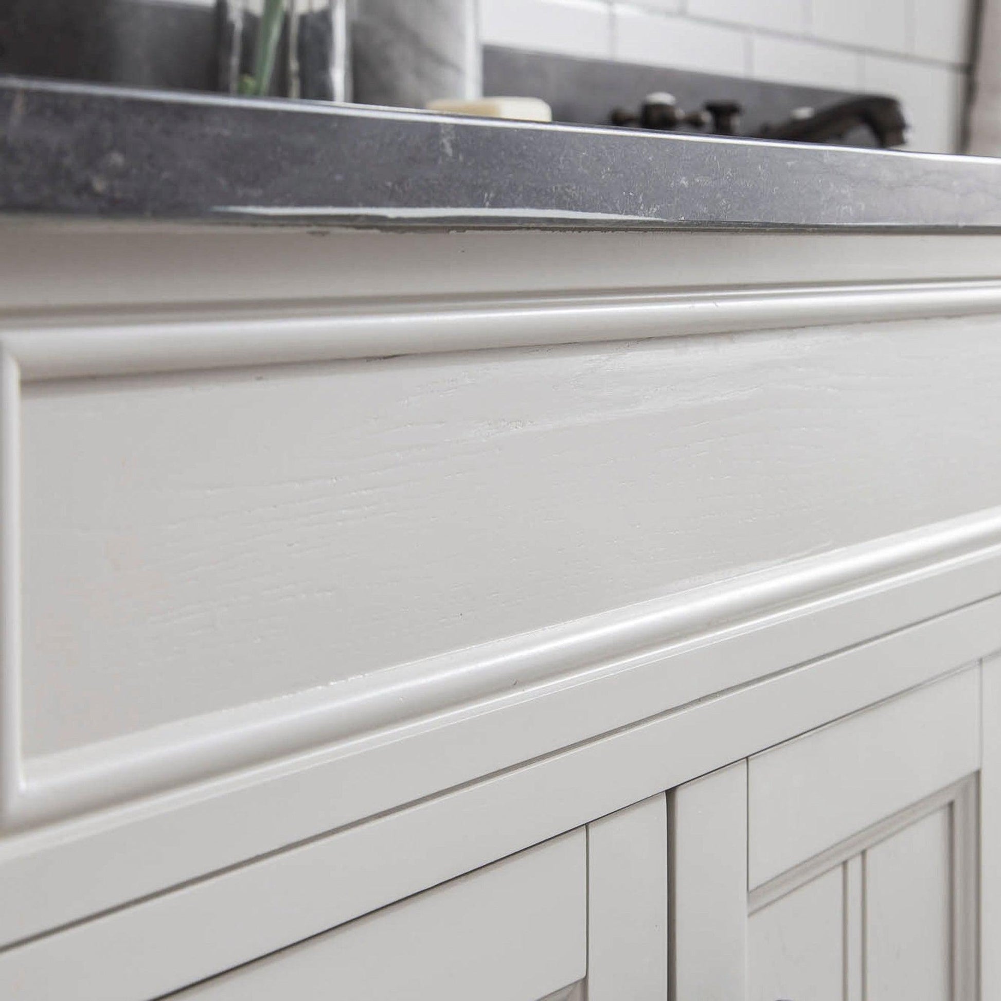 Water Creation Potenza 60" Bathroom Vanity in Earl Grey Finish with Blue Limestone Top with Faucet and Small Mirror