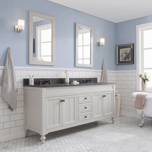 Water Creation Potenza 72" Earl Grey Double Sink Bathroom Vanity