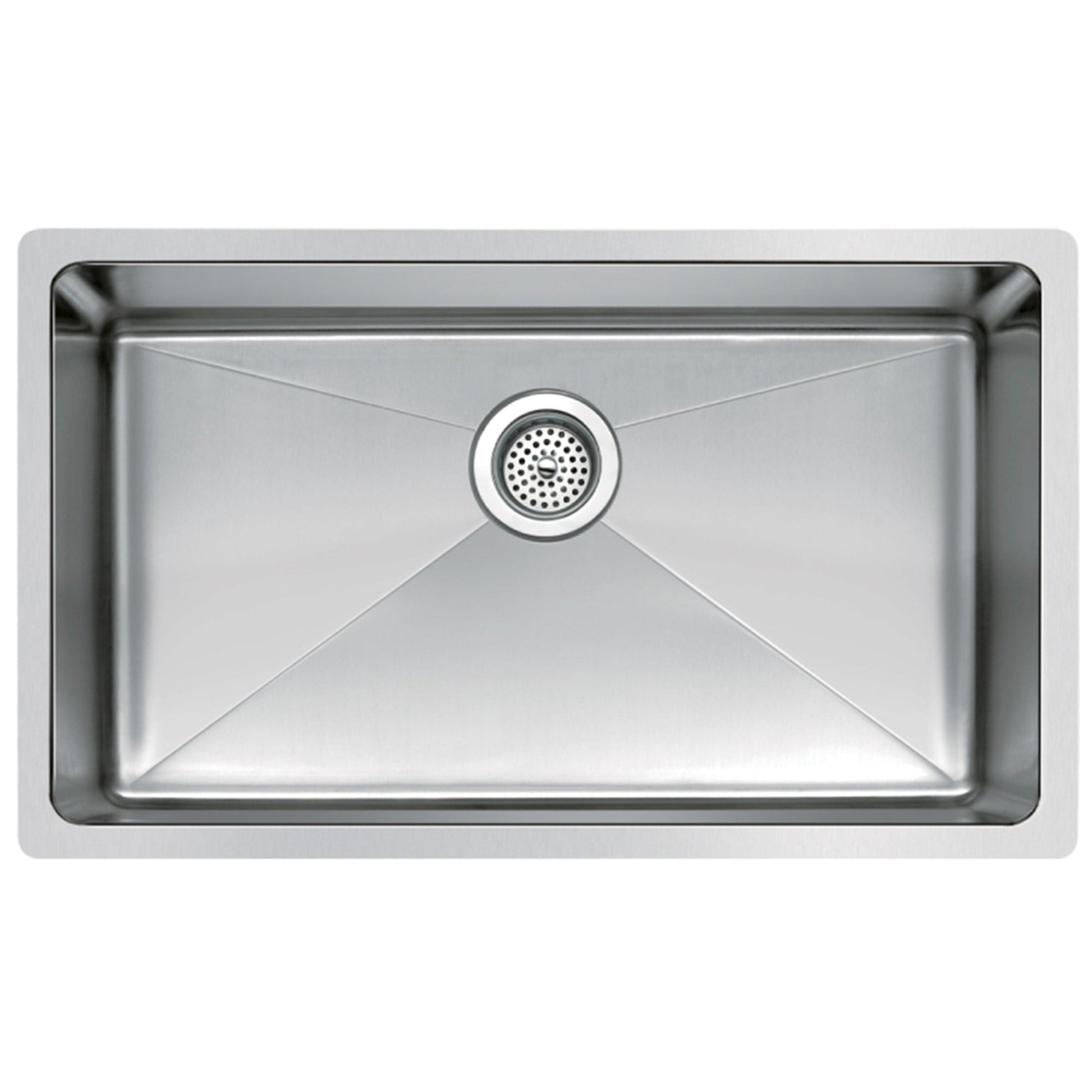 Water Creation Single Bowl Stainless Steel Hand Made Undermount 30 Inch X 18 Inch Sink With Coved Corners, Drain, Strainer, And Bottom Grid