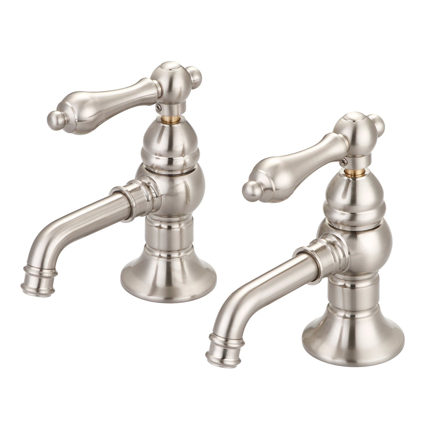 Water Creation Vintage Classic Basin Cocks Lavatory F1-0002 2.06" Grey Solid Brass Faucet With Metal Lever Handles Without Labels