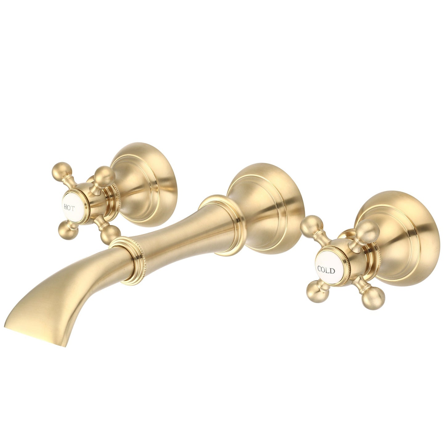 Water Creation Waterfall Style Wall-Mounted Lavatory F4-0004 8" Gold Solid Brass Faucet