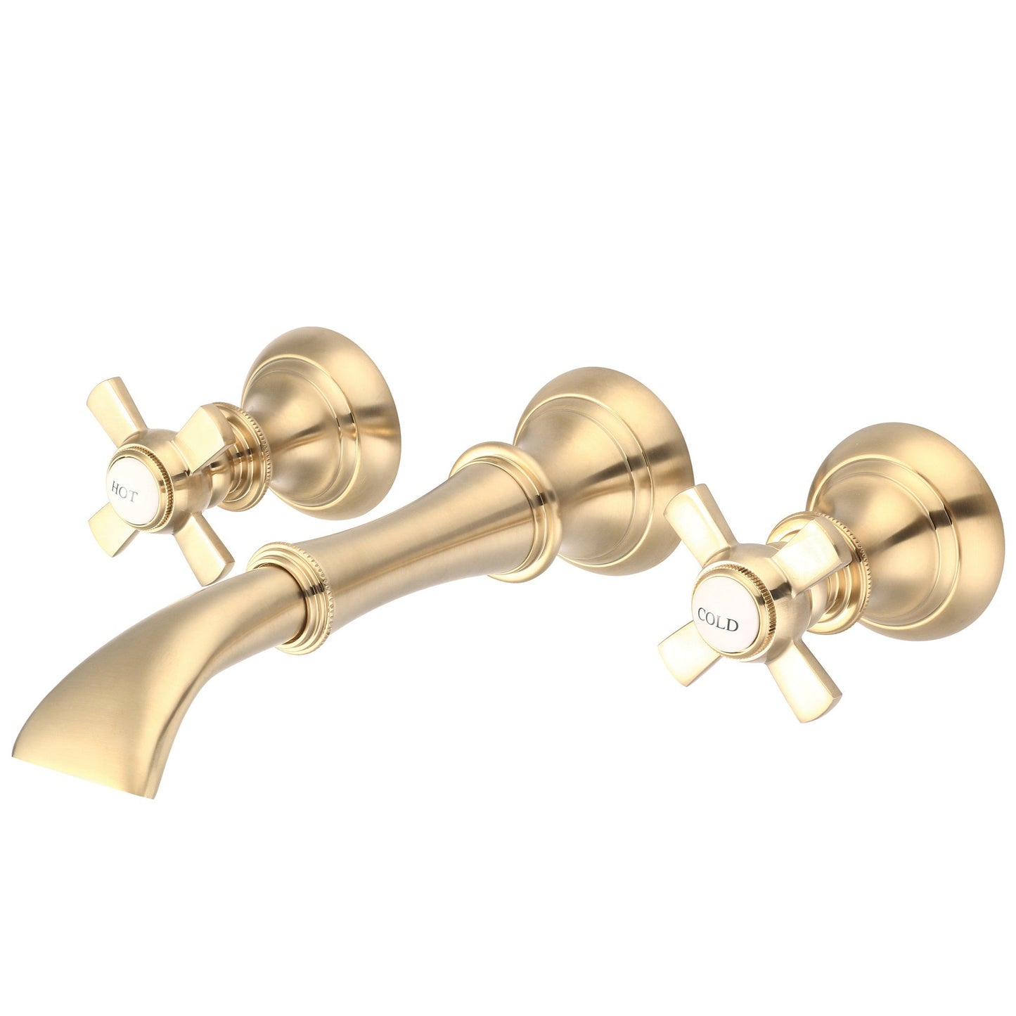 Water Creation Waterfall Style Wall-Mounted Lavatory F4-0004 8" Gold Solid Brass Faucet