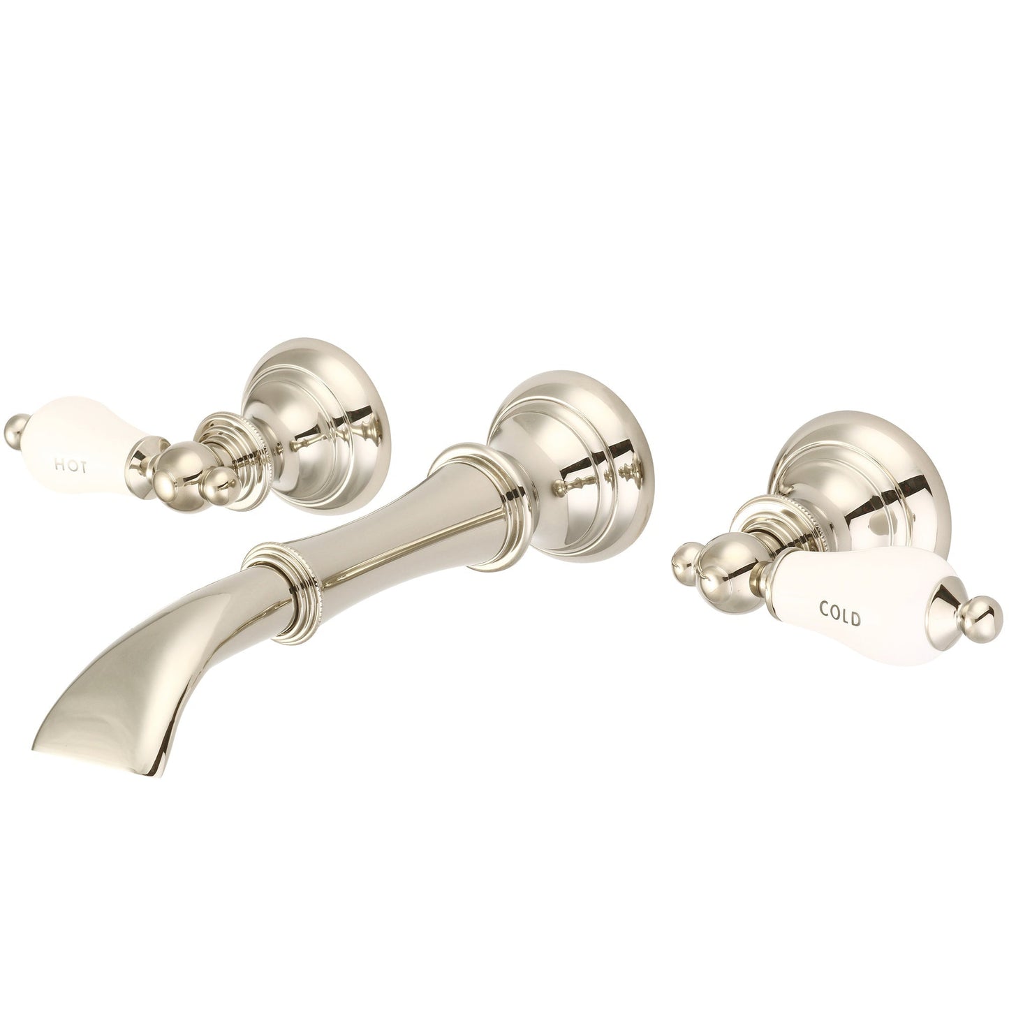 Water Creation Waterfall Style Wall-Mounted Lavatory F4-0004 8" Ivory Solid Brass Faucet