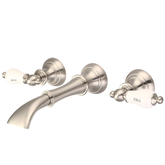 Water Creation Waterfall Style Wall-Mounted Lavatory F4-0004 8" Ivory Solid Brass Faucet