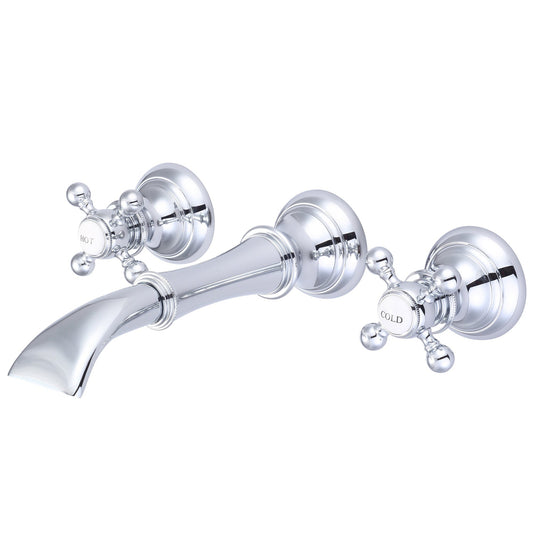 Water Creation Waterfall Style Wall-Mounted Lavatory F4-0004 8" Silver Solid Brass Faucet