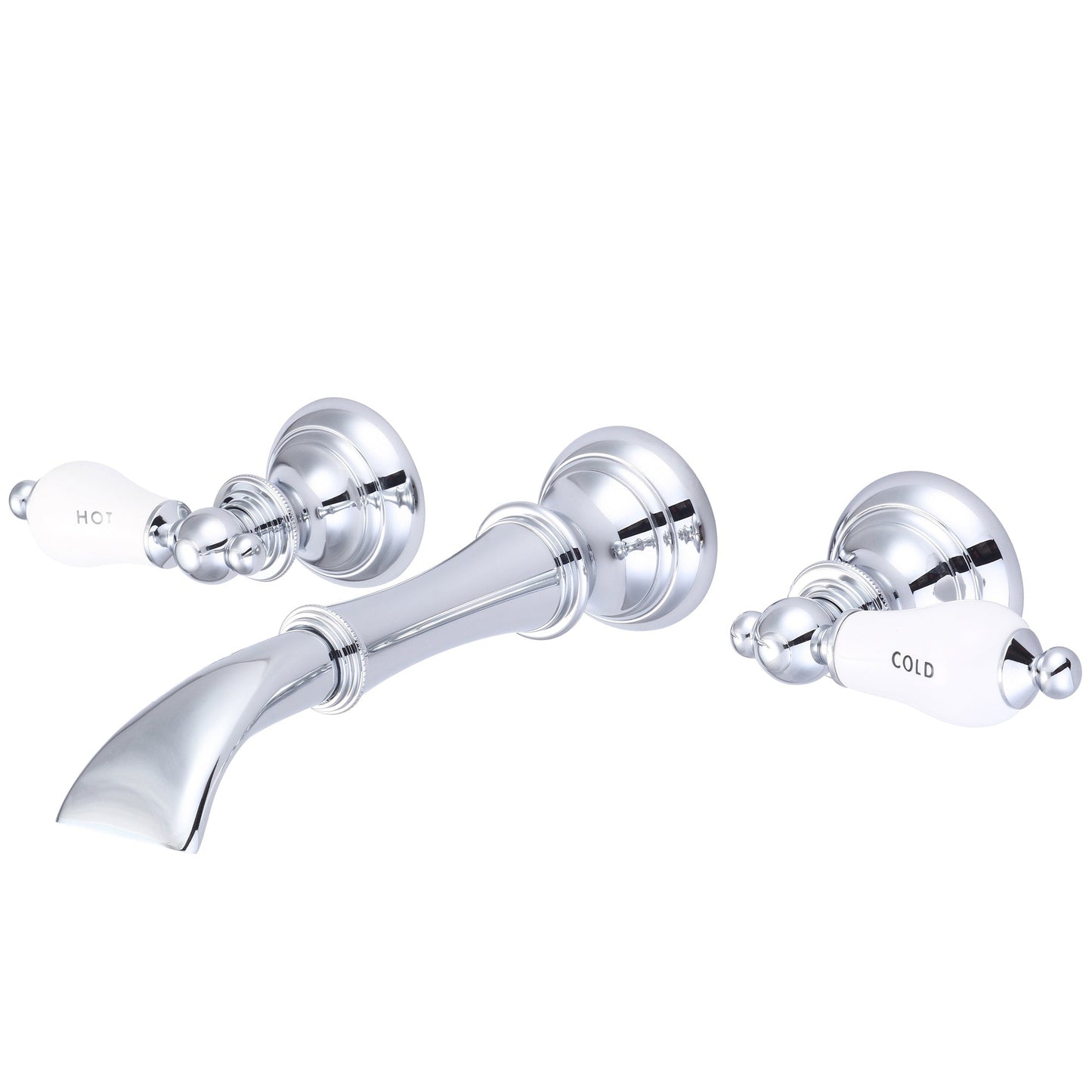 Water Creation Waterfall Style Wall-Mounted Lavatory F4-0004 8" Silver Solid Brass Faucet