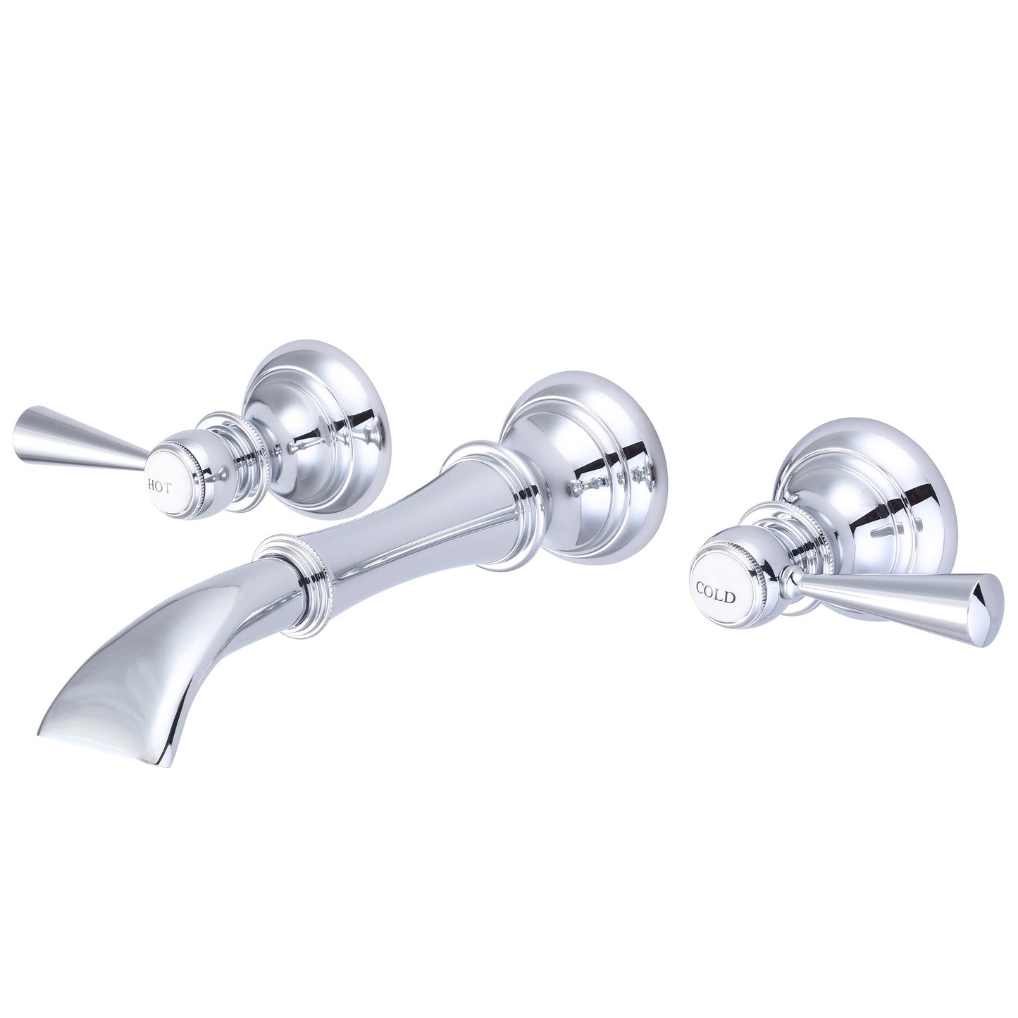 Water Creation Waterfall Style Wall-Mounted Lavatory F4-0004 8" Silver Solid Brass Faucet