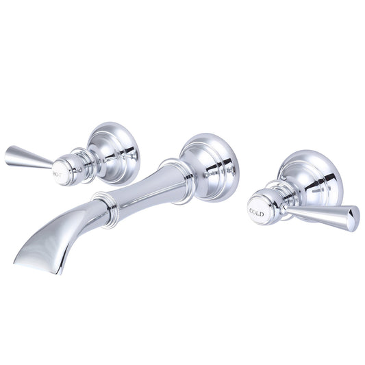 Water Creation Waterfall Style Wall-Mounted Lavatory F4-0004 8" Silver Solid Brass Faucet