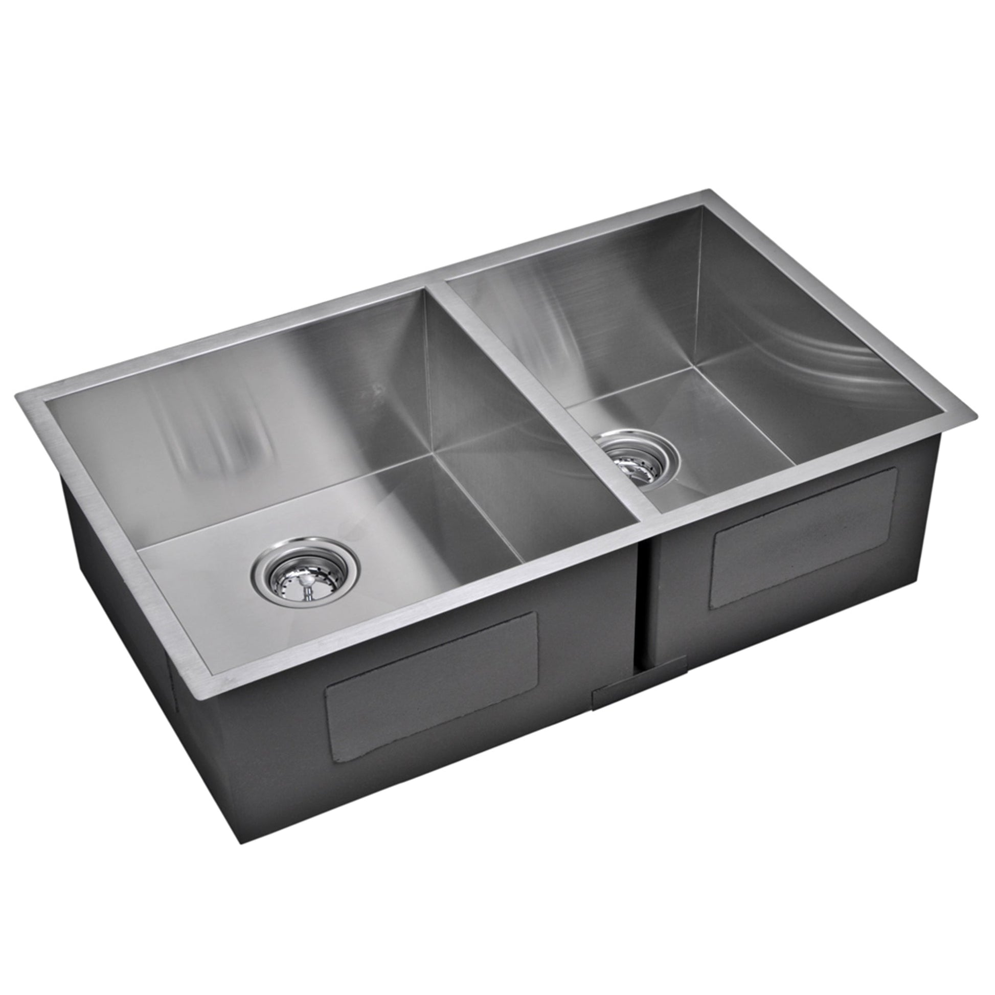 Water Creation Zero Radius 60/40 Double Bowl Stainless Steel Hand Made Undermount 33 Inch X 20 Inch Sink