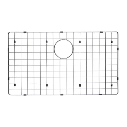 Water Creation Zero Radius Single Bowl Stainless Steel Hand Made Apron Front 33 Inch X 22 Inch Sink With Drain, Strainer, And Bottom Grid