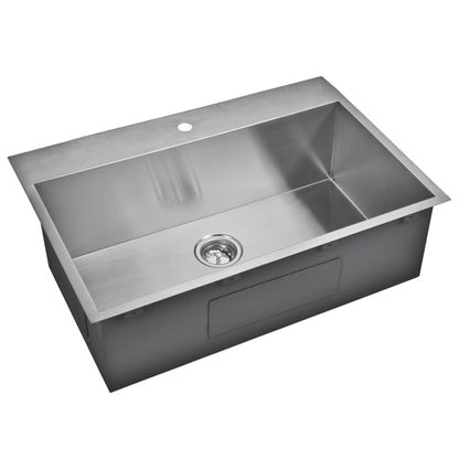 Water Creation Zero Radius Single Bowl Stainless Steel Hand Made Drop In 33 Inch X 22 Inch Sink