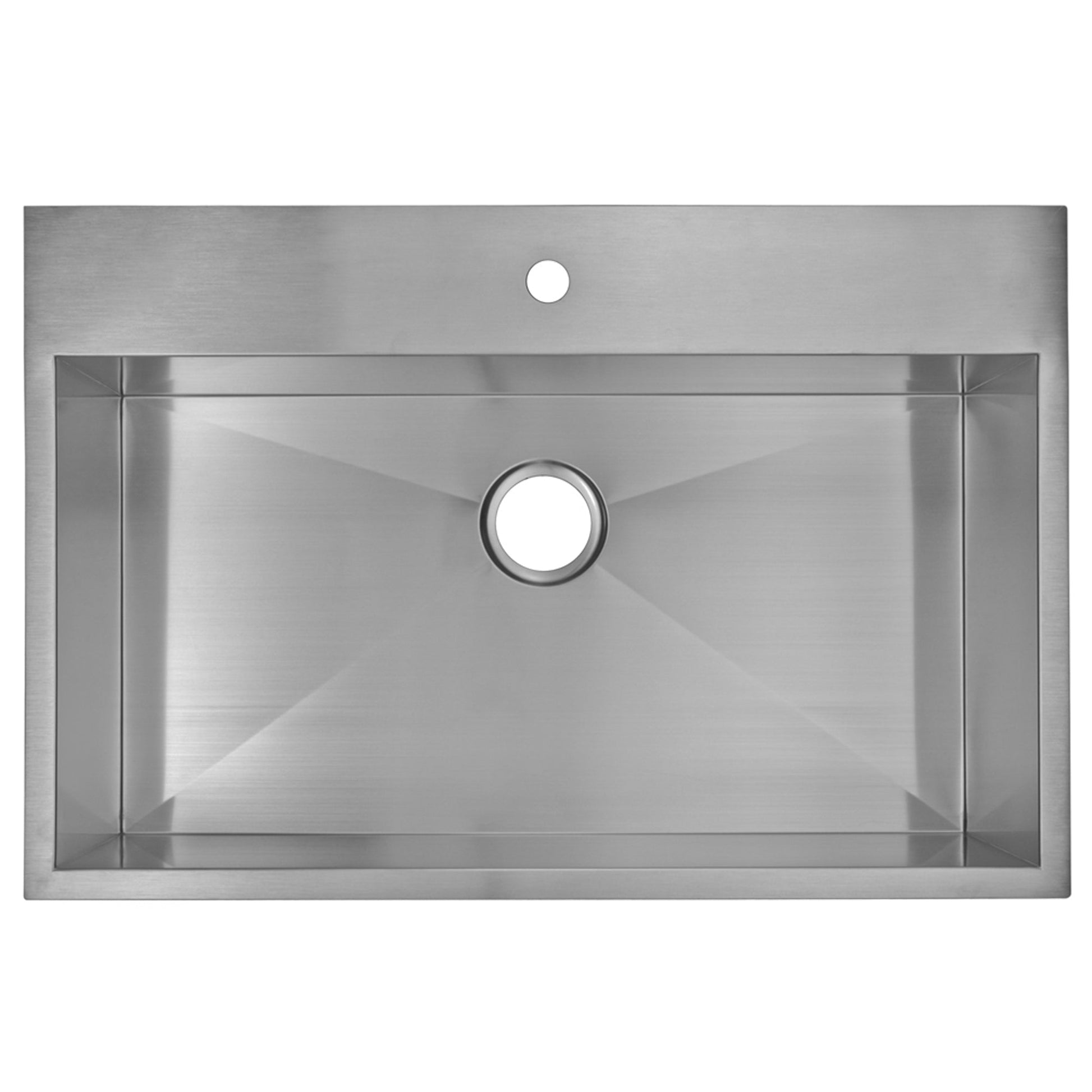 Water Creation Zero Radius Single Bowl Stainless Steel Hand Made Drop In 33 Inch X 22 Inch Sink With Drain And Strainer