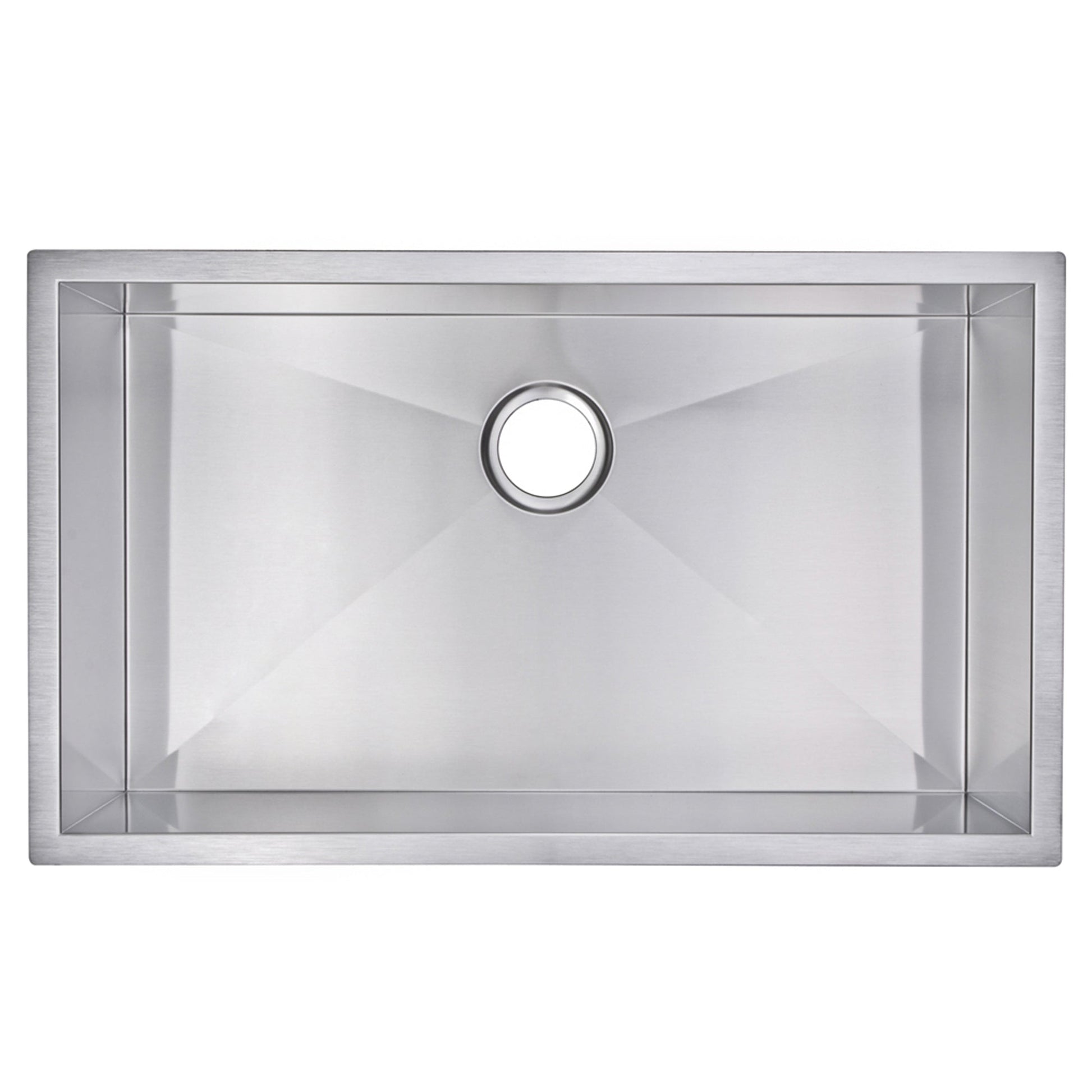 Water Creation Zero Radius Single Bowl Stainless Steel Hand Made Undermount 32 Inch X 19 Inch Sink With Drain, Strainer, And Bottom Grid