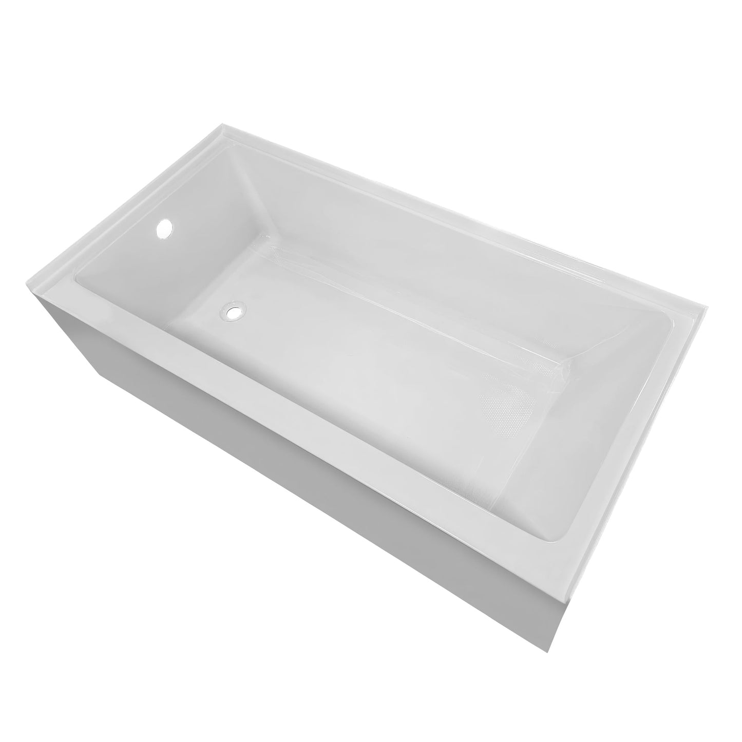 Whitehaus Alcove White Acrylic Soaking Bathtub With Left Drain Hole