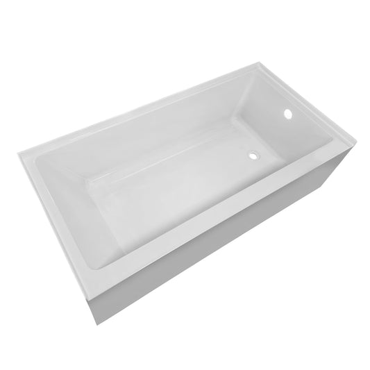 Whitehaus Alcove White Acrylic Soaking Bathtub With Right Drain Hole