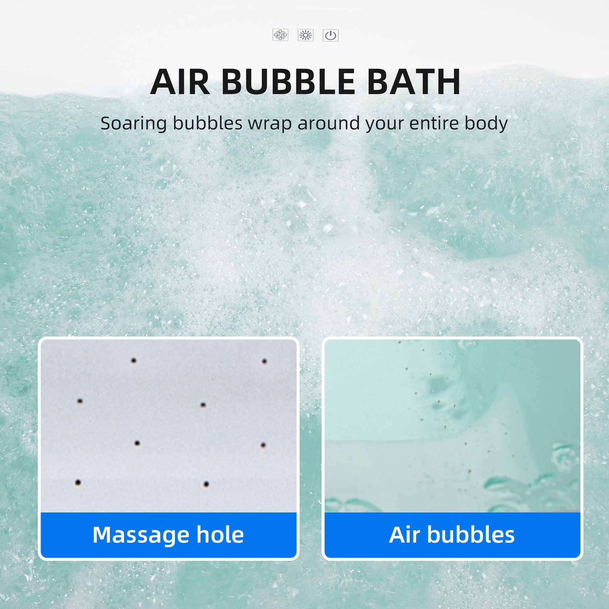 WoodBridge 48" White Acrylic Freestanding Rectangular Air Bath Bathtub With Pre-molded Seat and Oil Rubbed Bronze Pop-Up Drain and Overflow
