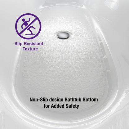 WoodBridge 48" White Freestanding Soaking Bathtub With Chrome Drain, Overflow, F0071CHVT Tub Filler and Caddy Tray