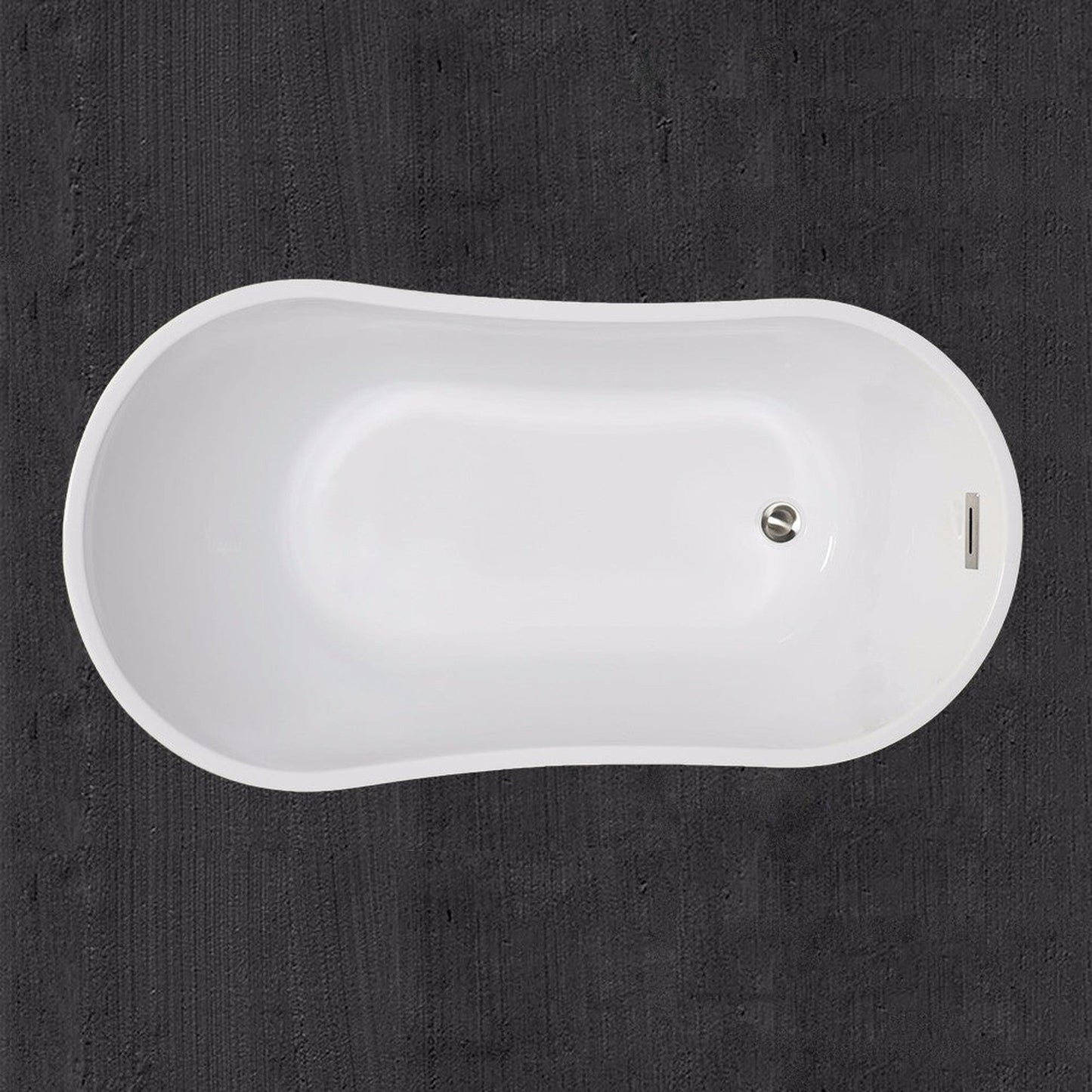 WoodBridge 54" White Acrylic Freestanding Soaking Bathtub With Brushed Nickel Drain, Overflow, F0001BNSQ Tub Filler and Caddy Tray