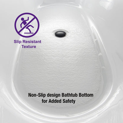 WoodBridge 54" White Acrylic Freestanding Soaking Bathtub With Matte Black Drain, Overflow, F0006MBRD tub Filler and Caddy Tray