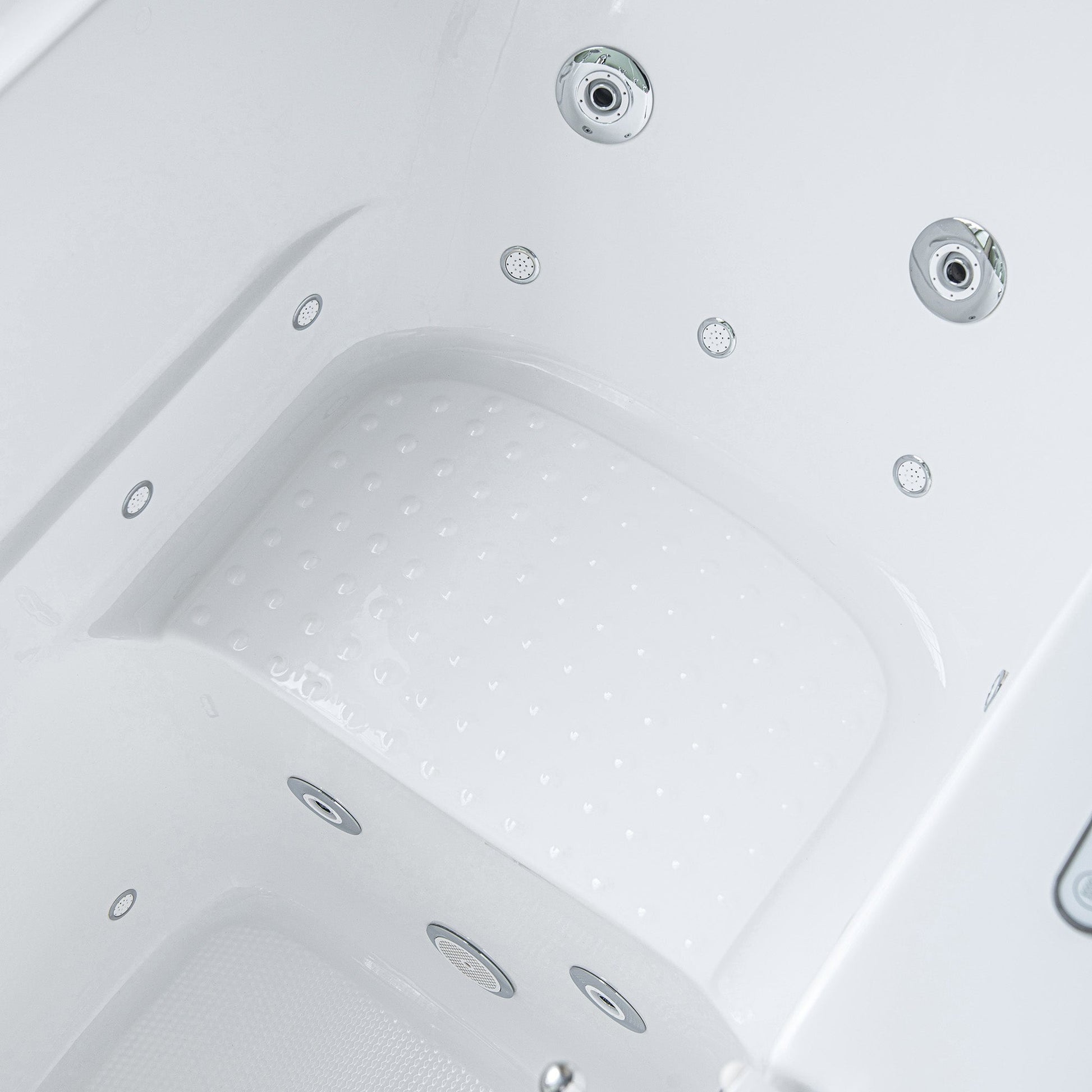 WoodBridge 54" White High Glass Acrylic Left Hand Walk-In Air & Whirlpool Jets Hot Tub With Quick Fill Faucet With Hand Shower and Computer Control Panel