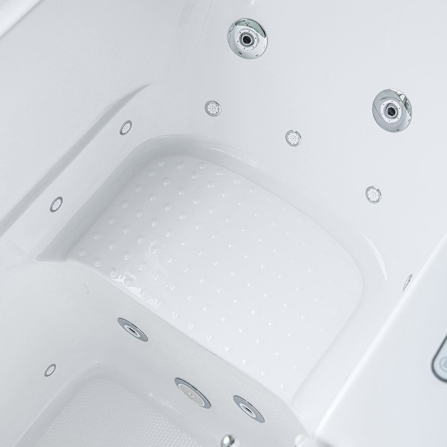 WoodBridge 54" White High Glass Acrylic Right Hand Walk-In Air & Whirlpool Jets Hot Tub With Quick Fill Faucet With Hand Shower and Computer Control Panel