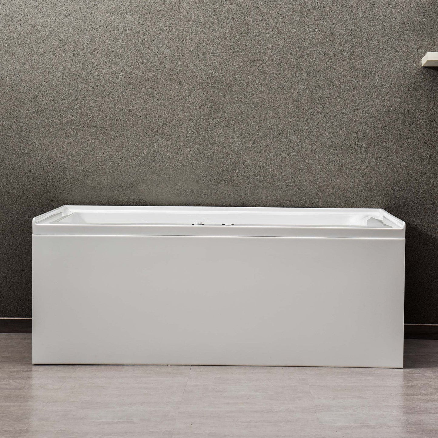 WoodBridge 60" White Whirlpool Water Jetted Alcove Tub With Left Hand Drain and Overflow Holes