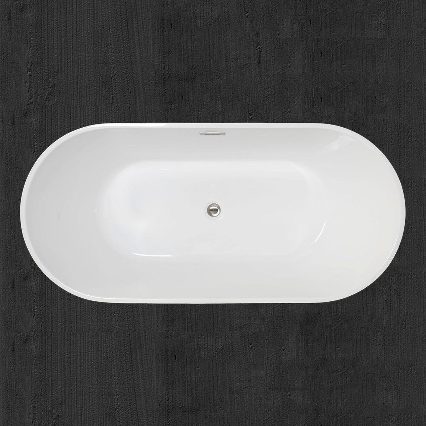 WoodBridge 67" Black Acrylic Freestanding Soaking Bathtub With Brushed Nickel Drain, Overflow, F-0014 Tub Filler and Caddy Tray