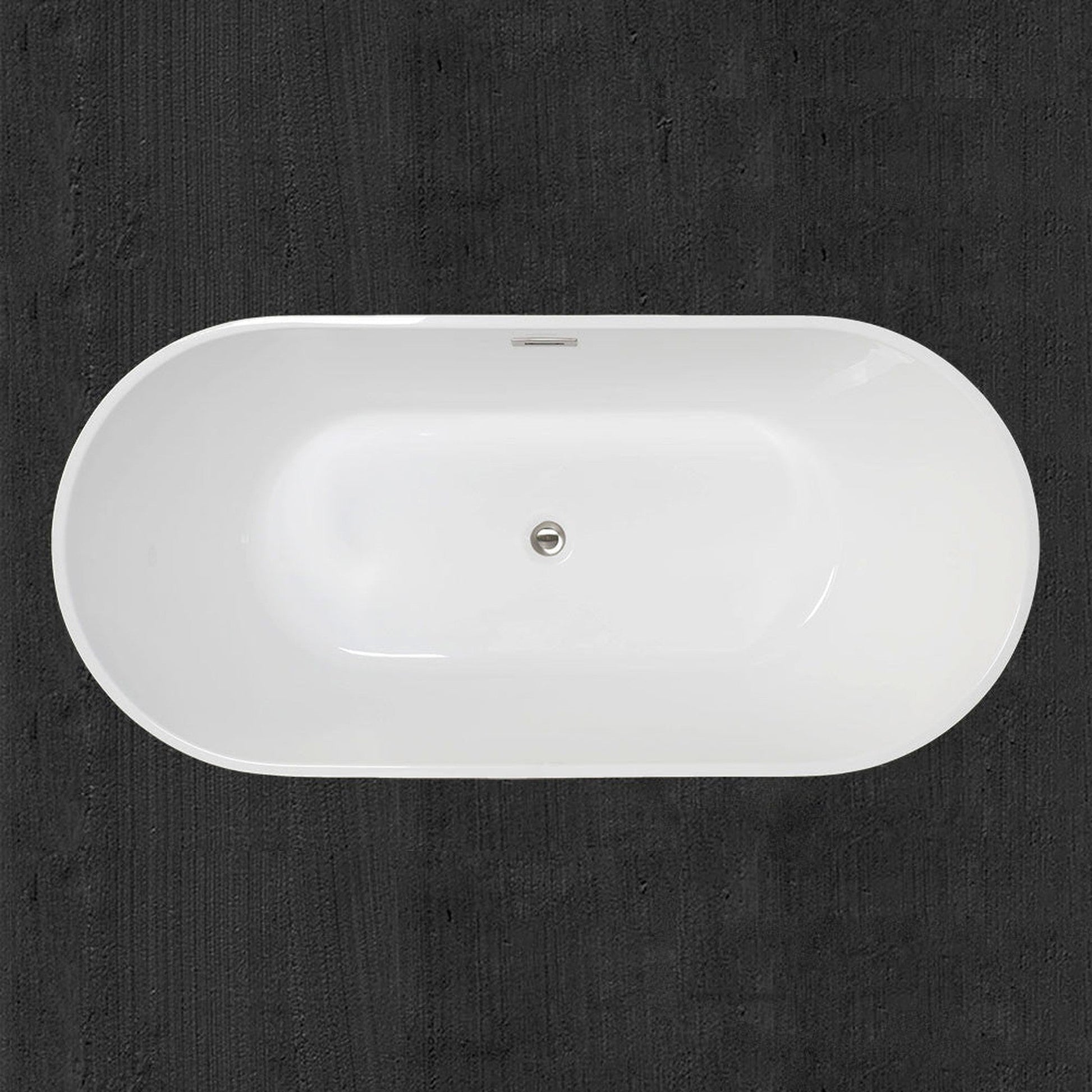 WoodBridge 67" Black Acrylic Freestanding Soaking Bathtub With Brushed Nickel Drain, Overflow, F-0014 Tub Filler and Caddy Tray