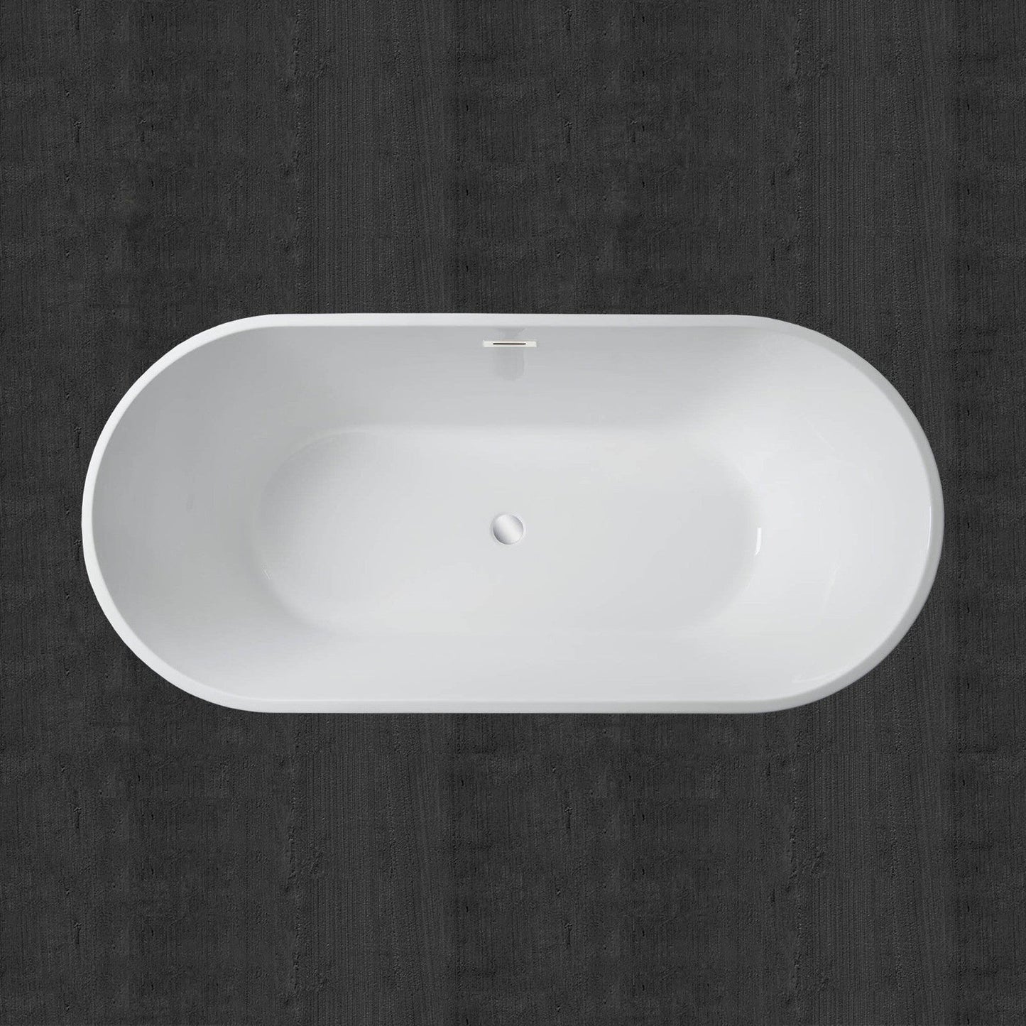 WoodBridge 67" White Acrylic Freestanding Soaking Bathtub With Chrome Drain, Overflow, F-0017CH Tub Filler and Caddy Tray