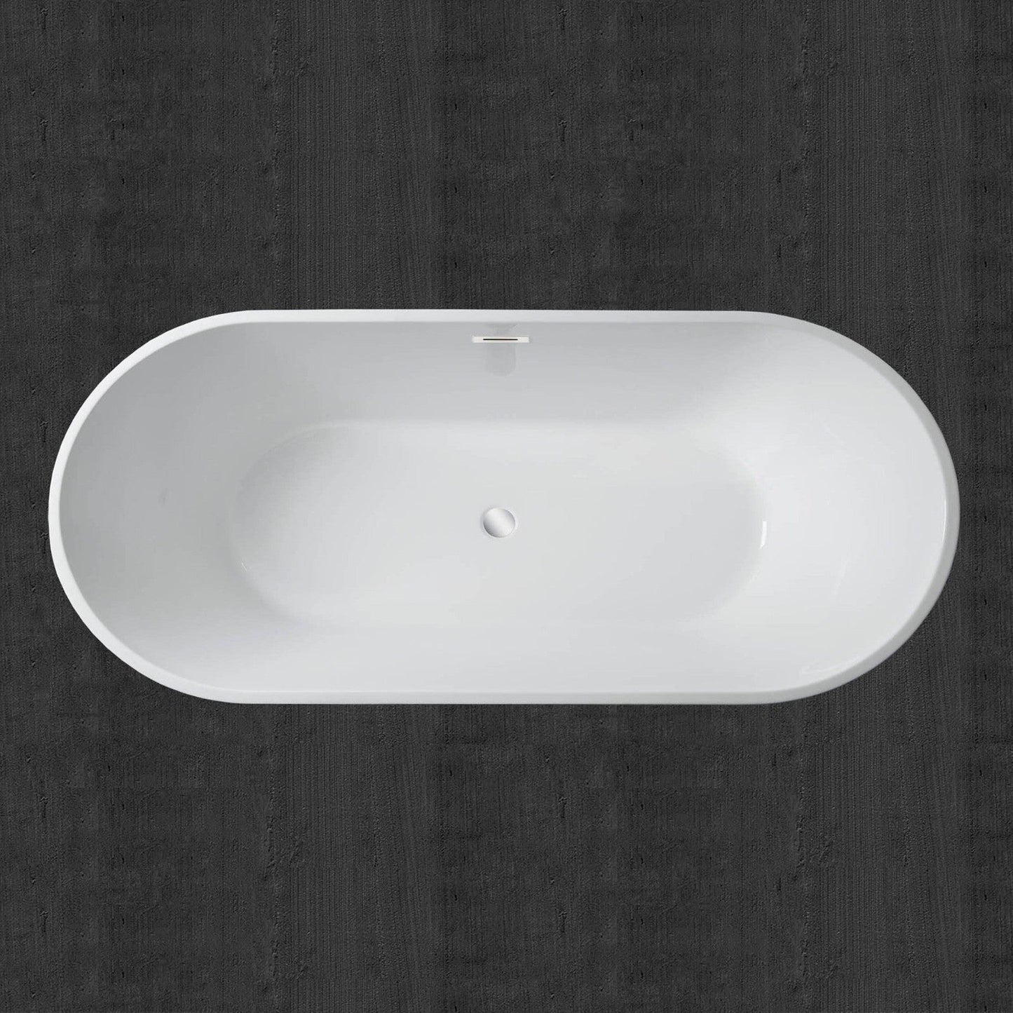 WoodBridge 71" White Acrylic Freestanding Contemporary Soaking Bathtub With Chrome Drain, Overflow, F-0017CH Tub Filler and Caddy Tray