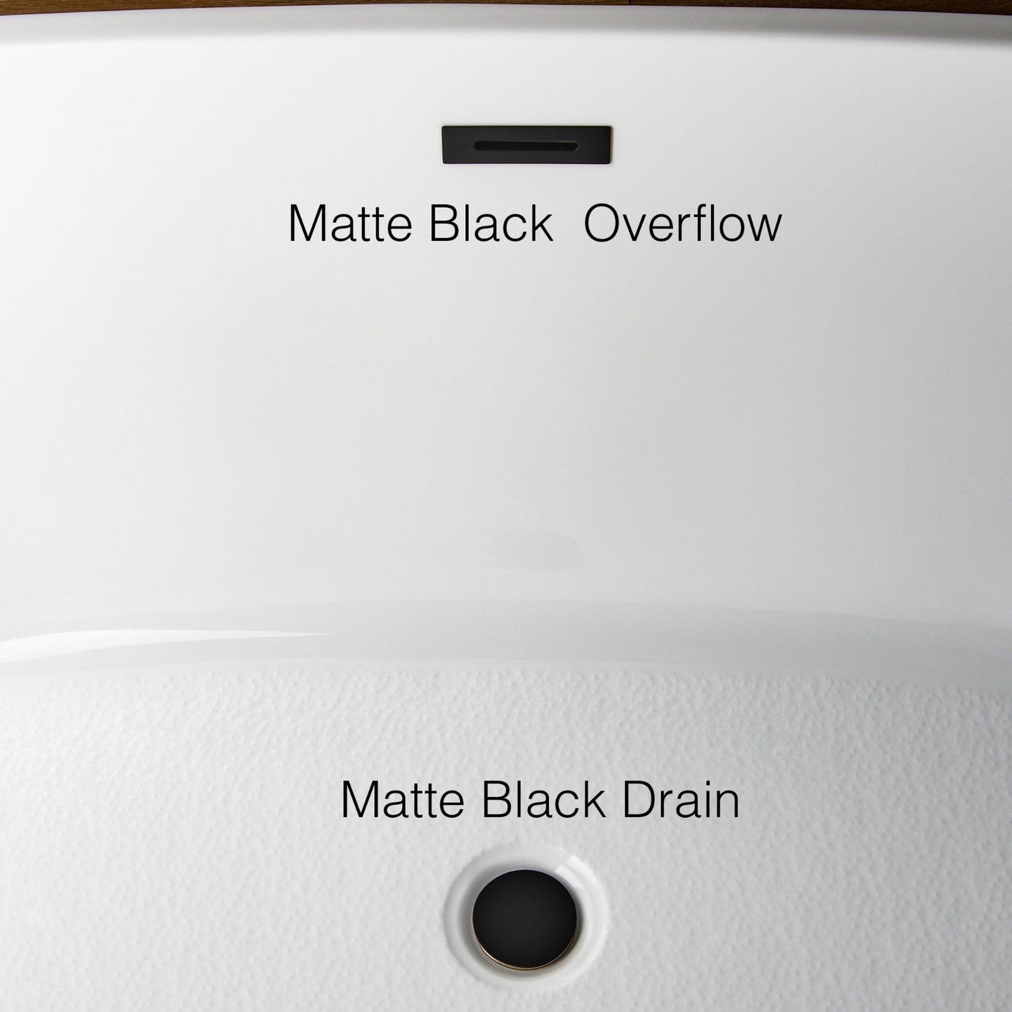WoodBridge B-0086 67" White Acrylic Freestanding Soaking Bathtub With Matte Black Drain, Overflow, F0072MBVT Tub Filler and Caddy Tray