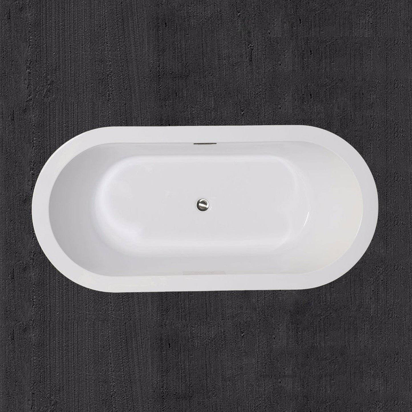 WoodBridge B0002 66" White Acrylic Freestanding Soaking Bathtub With Brushed Nickel Drain, Overflow, F0001BNRD Tub Filler and Caddy Tray