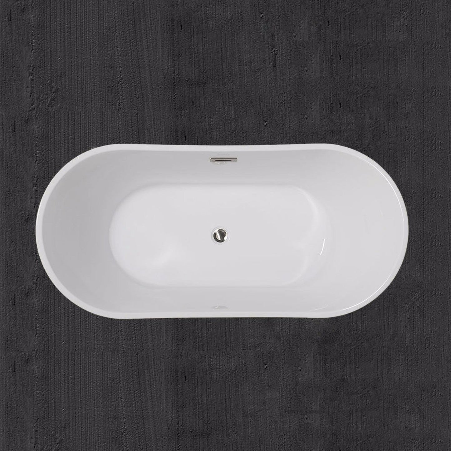 WoodBridge B0016 59" White Acrylic Freestanding Soaking Bathtub With Brushed Nickel Drain, Overflow, F0070BNVT Tub Filler and Caddy Tray