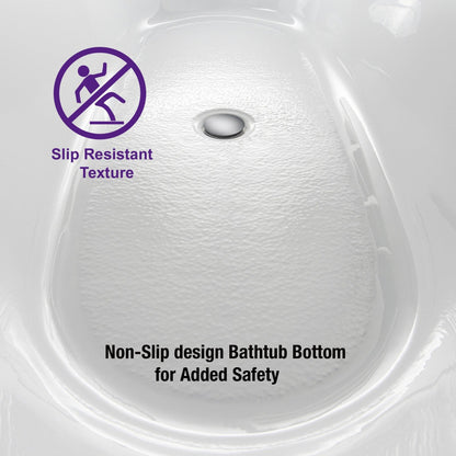 WoodBridge B0084 67" White Acrylic Freestanding Soaking Bathtub With Chrome Drain, Overflow, F-0013 Tub Filler and Caddy Tray