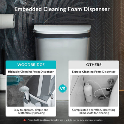 WoodBridge B0930S Smart Bidet Toilet With 1.28 GPF Dual Flush Auto Open & Close, Auto Flush, Foot Sensor Flush, 1000 Gram Map Flushing Score,LED Display, Chair Height Design and Cleaning Foam Dispenser