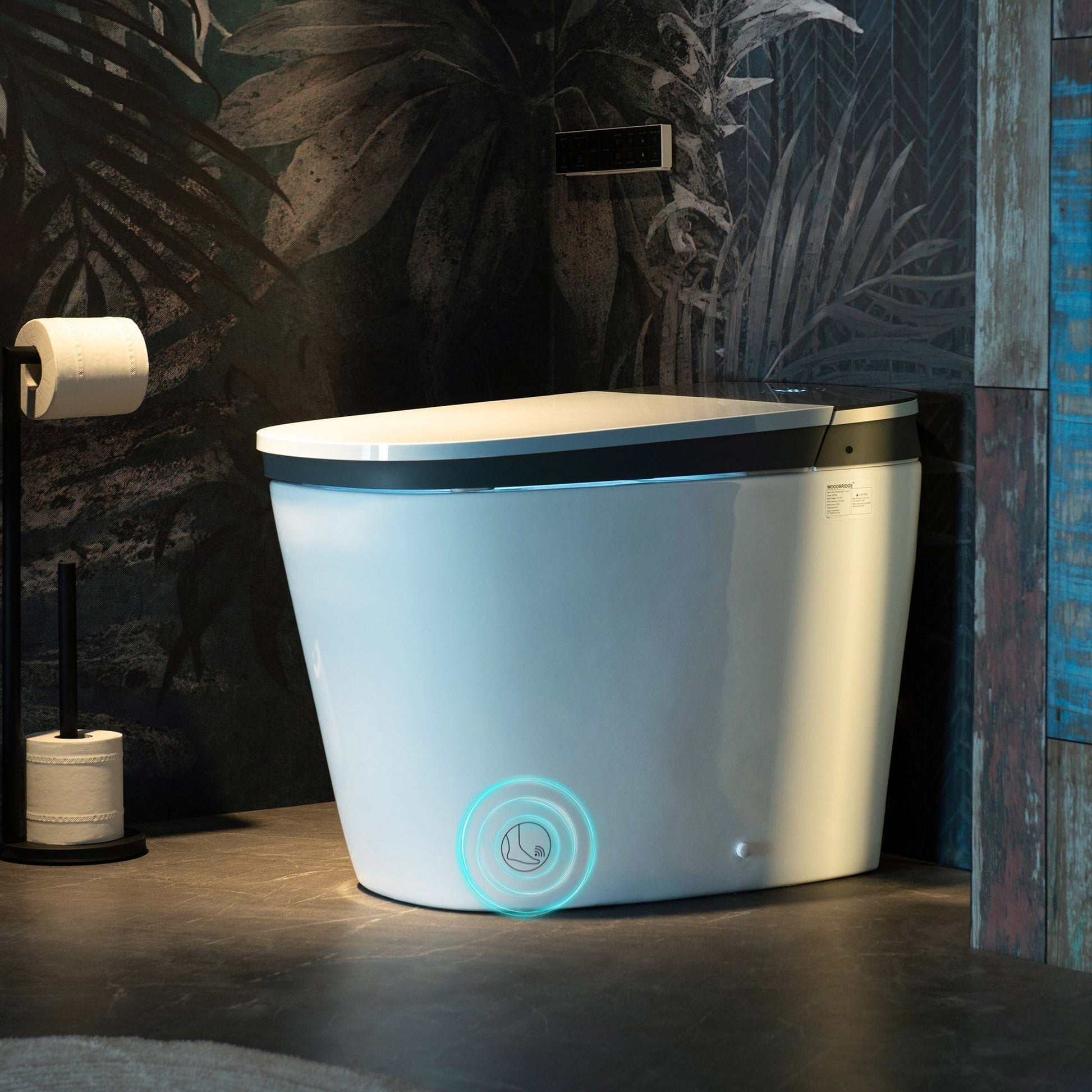 WoodBridge B0930S Smart Bidet Toilet With 1.28 GPF Dual Flush Auto Open & Close, Auto Flush, Foot Sensor Flush, 1000 Gram Map Flushing Score,LED Display, Chair Height Design and Cleaning Foam Dispenser