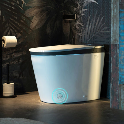 WoodBridge B0930S Smart Bidet Toilet With 1.28 GPF Dual Flush Auto Open & Close, Auto Flush, Foot Sensor Flush, 1000 Gram Map Flushing Score,LED Display, Chair Height Design and Cleaning Foam Dispenser