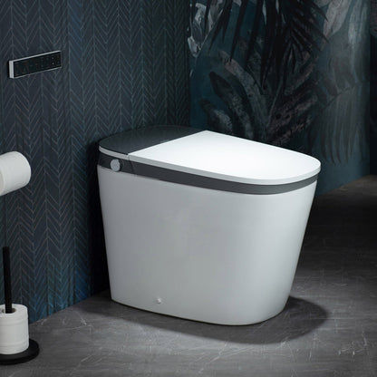 WoodBridge B0930S Smart Bidet Toilet With 1.28 GPF Dual Flush Auto Open & Close, Auto Flush, Foot Sensor Flush, 1000 Gram Map Flushing Score,LED Display, Chair Height Design and Cleaning Foam Dispenser