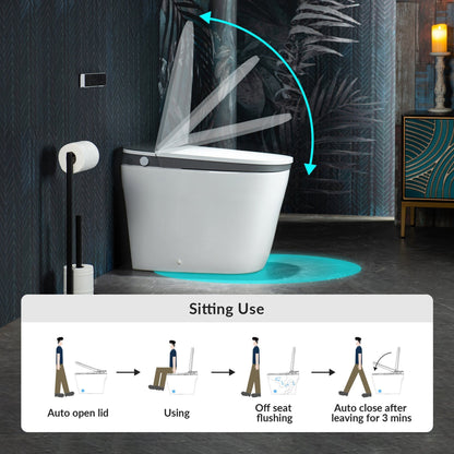 WoodBridge B0930S Smart Bidet Toilet With 1.28 GPF Dual Flush Auto Open & Close, Auto Flush, Foot Sensor Flush, 1000 Gram Map Flushing Score,LED Display, Chair Height Design and Cleaning Foam Dispenser