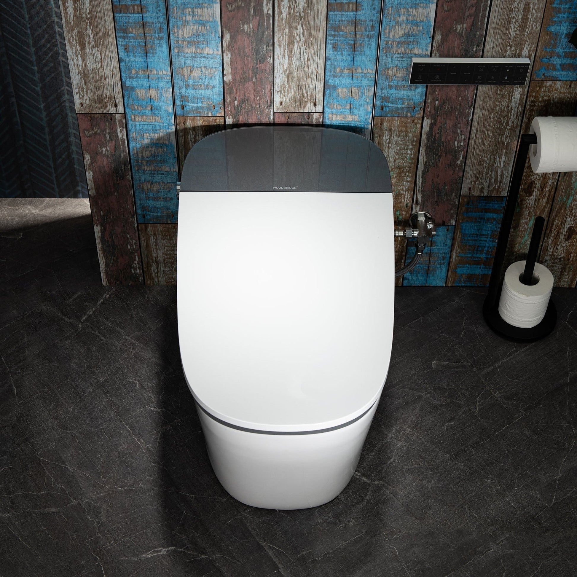 WoodBridge B0930S Smart Bidet Toilet With 1.28 GPF Dual Flush Auto Open & Close, Auto Flush, Foot Sensor Flush, 1000 Gram Map Flushing Score,LED Display, Chair Height Design and Cleaning Foam Dispenser
