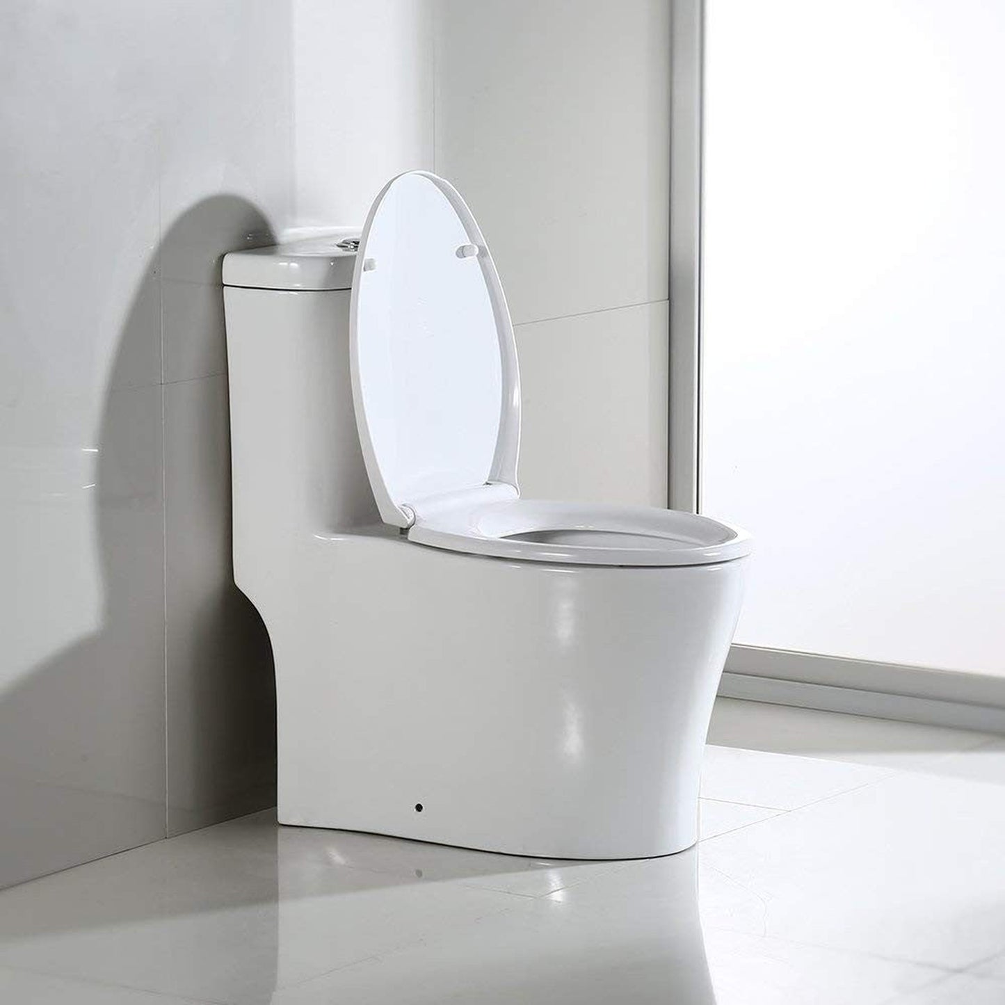 WoodBridge B0933 Dual Flush Elongated One Piece Toilet With Soft Closing Seat