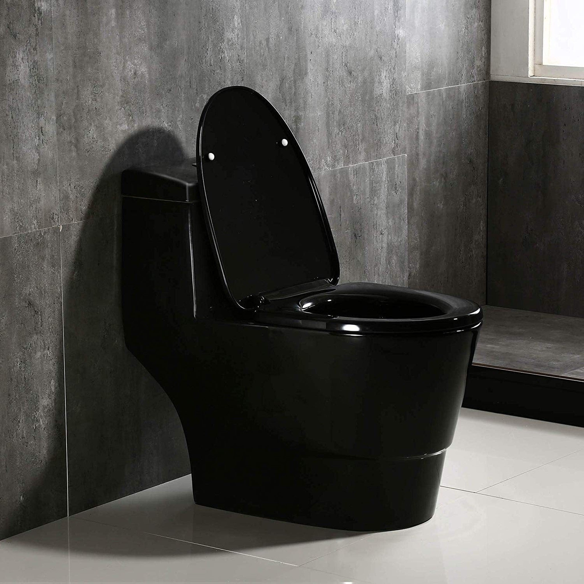 WoodBridge B0941 Black One Piece Toilet With Soft Closing Seat, Chair ...