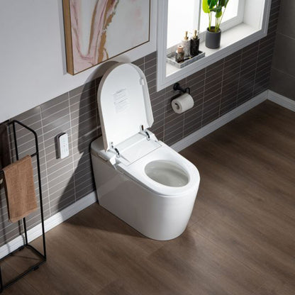 WoodBridge B0980S White Intelligent Smart Toilet, Massage Washing, Open & Close, Auto Flush,Heated Integrated Multi Function Remote Control With Advance Bidet and Soft Closing Seat